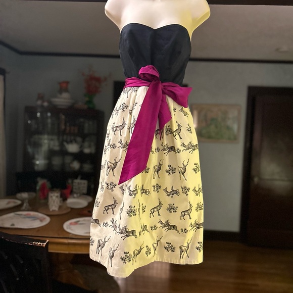 Beautiful Reindeer Print Anthropologie dress - Picture 5 of 16